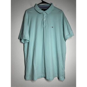 TOMMY HILFIGER Men's Polo Shirt Slim Fit Embroidered Logo Sky Blue Size XXL